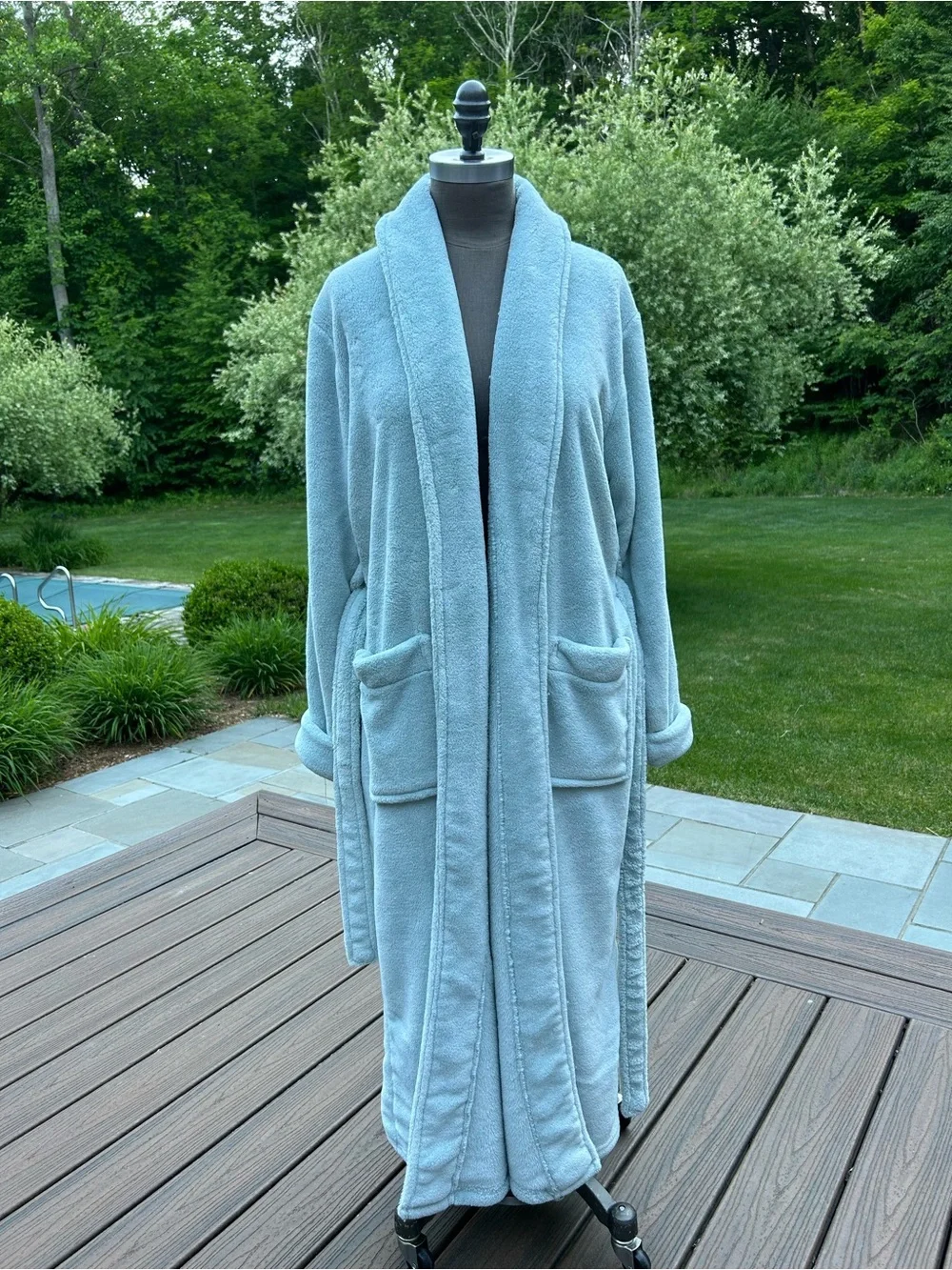 Restoration Hardware Light Blue Plush Bathrobe